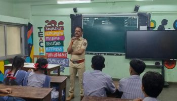 दिनांक 07-04-2026 रोजी सकाळी 08-00ते 09-25वा. पावेतो    वागळे इस्टेट पोलीस स्टेशन हद्दीतील म.न.पा. मराठी माध्यमिक शाळा  क्रमांक 18 परबवाडी ठाणे येथे ” स्टुडंट पोलीस कॅडेट ” या कार्यक्रम अंतर्गत प्रशिक्षण कार्यशाळा घेण्यात आली.